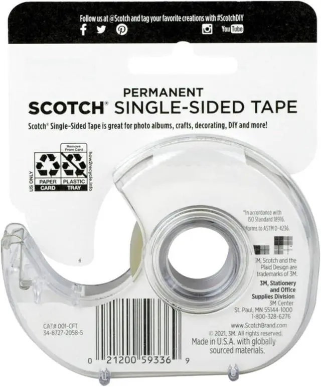 Alt view image 4 of 7 - 3M 001-3M Scotch 3/4-Inch Scrapbooking Tape