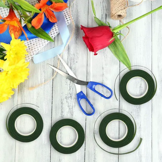 Alt view image 6 of 6 - KUUQA 4 Rolls 1/2" Wide Dark Green Floral Tapes for Bouquet Stem Wrapping and Floral Crafts,Wedding Bouquet