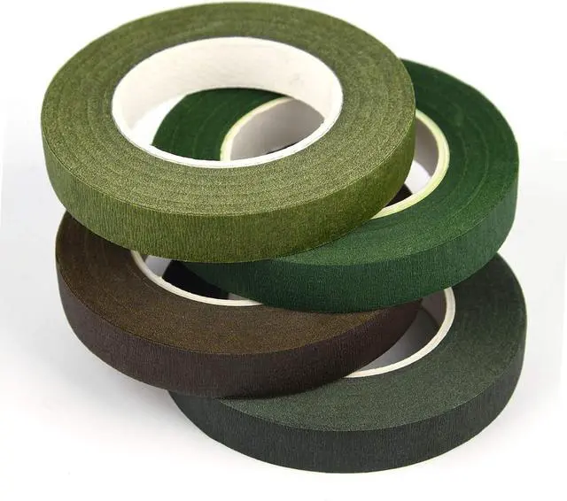 Alt view image 3 of 6 - KUUQA 4 Rolls 1/2" Wide Floral Tapes for Bouquet Stem Wrapping and Floral Crafts,Wedding Bouquet,Dark Green,Light Green,Grass Green,Dark Brown