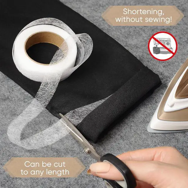 Alt view image 5 of 7 - Villkin Hemming Tape - 65 Yards x 3/4 Inch - Very Strong no sew Iron-On Hem Tape for Fabric, Pants, Curtains & Drapes - Durable Fabric Tape