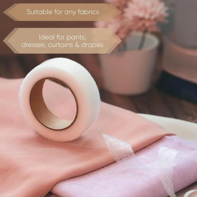 Alt view image 7 of 7 - Villkin Hemming Tape - 65 Yards x 3/4 Inch - Very Strong no sew Iron-On Hem Tape for Fabric, Pants, Curtains & Drapes - Durable Fabric Tape