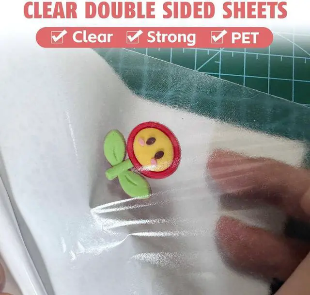 Alt view image 3 of 6 - 25 Sheets Clear Double Sided Adhesive Tape - Heavy Duty Sticky Crafts Tape Sheets for DIY Art, Tumbler Wrapping, Home Decoration, Scrapbooking (Strong & Removable)