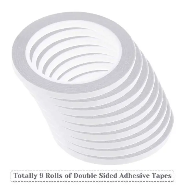 Alt view image 2 of 7 - cridoz Double Sided Adhesive Tape, 9 Rolls Double-Side Craft Tape for Card Making, Scrapbooking, DIY Crafts and Office School Stationery Supplies (1/4 Inch, 25 Yards Per Rool)