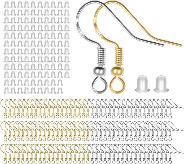 Main image of 925 Sterling Mixed Earring Hooks 120 PCS/60 Pairs, Ear Wires Fish Hooks