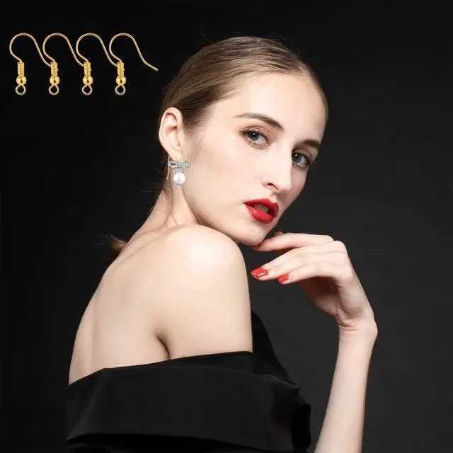 Alt view image 7 of 7 - Bylion 400 Pieces Stainless Steel Earring Hooks French Wire Fish Hooks
