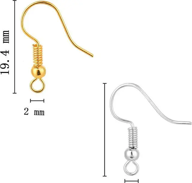 Alt view image 2 of 5 - Bylion 400 Pieces Stainless Steel Earring Hooks French Wire Fish Hooks