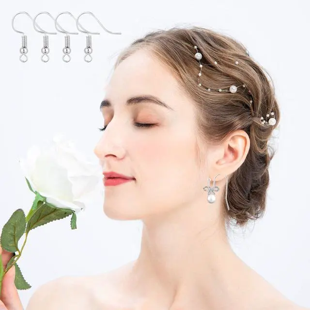 Alt view image 6 of 7 - Bylion 400 Pieces Stainless Steel Earring Hooks French Wire Fish Hooks