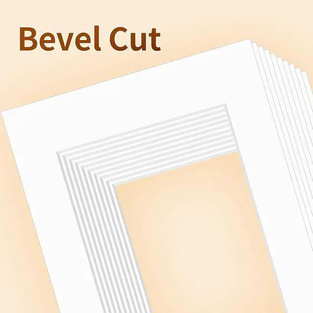 Alt view image 3 of 7 - Picture Frame Mats, 11×14 Matted to 8×10 Photo Mat, Acid Free, White