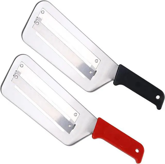 Main image of (2 Pack) Cabbage Shredder for Coleslaw,Stainless Steel Cabbage Slicer Shredder,Kitchen Lettuce Knife (Black and Red)