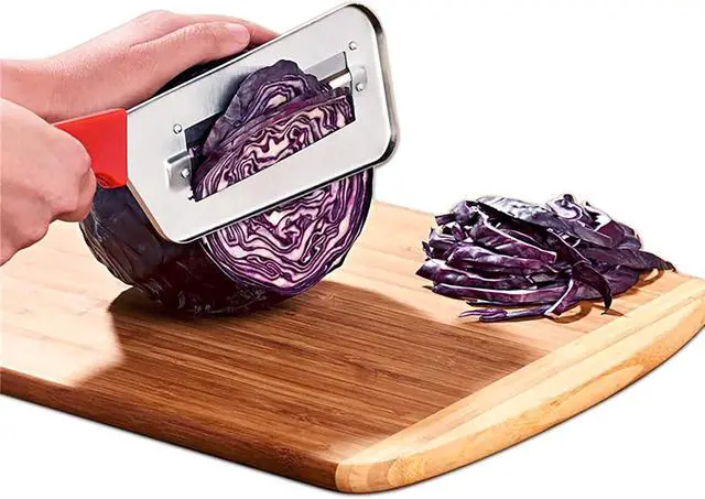 Alt view image 2 of 7 - (2 Pack) Cabbage Shredder for Coleslaw,Stainless Steel Cabbage Slicer Shredder,Kitchen Lettuce Knife (Black and Red)
