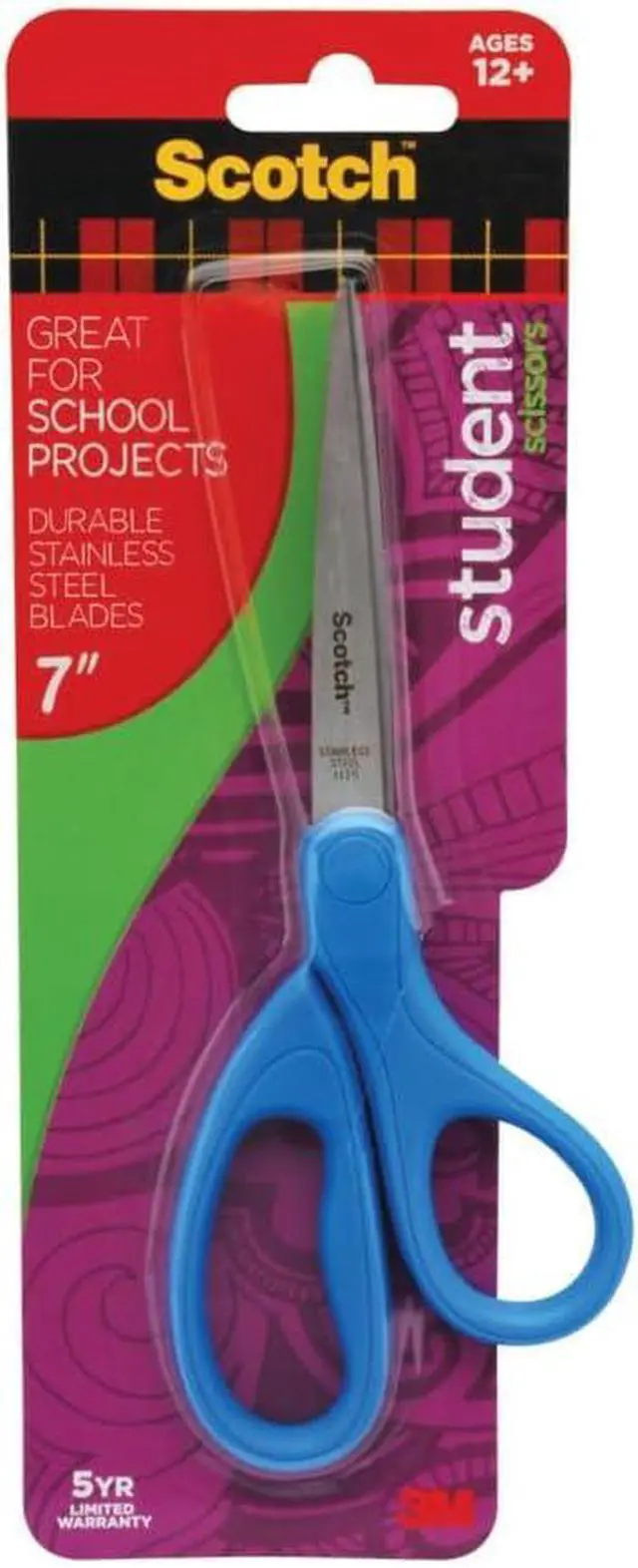 Alt view image 3 of 5 - Scotch Kids Pointed Tip Scissors with Soft Touch, 5" (Colors may vary)