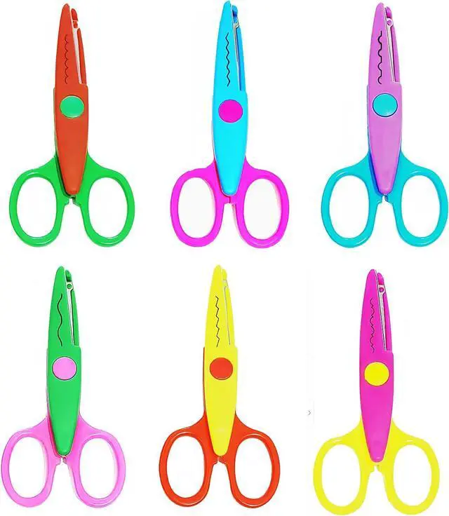 Main image of HAALII Craft Scissors Decorative Edge, for Crafting, Scissors, Zig Zag Kids Adults, Back to School Supplies, Scrapbook, Scrapbooking, Fancy, Pattern, Design, Create Fun Decorative Borders, 6 Pack