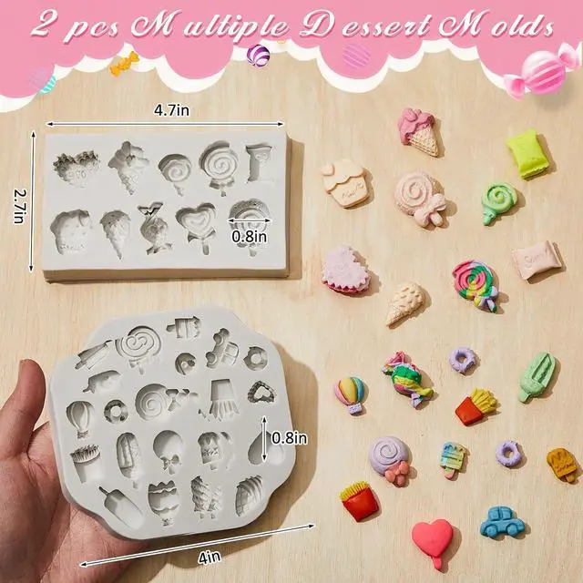Alt view image 4 of 7 - 2 Pcs Sweets Polymer Clay Molds for Jewelry Making
