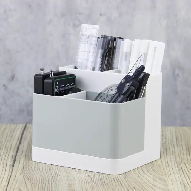 Alt view image 2 of 6 - Poeland Desktop Storage Organizer, Pen and Pencil Cases Boxes, Pen or Pencil Holder Box Container for Desk, Office Supplies, Vanity Table