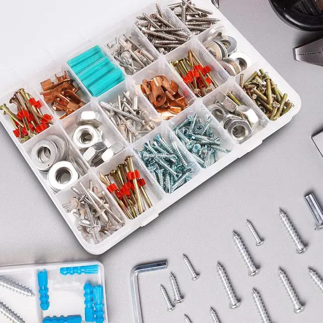 Alt view image 6 of 6 - Exptolii 18 Grids Plastic Organizer Box with Dividers, Clear Compartment Container Storage for Beads Crafts Jewelry Fishing Tackles, Size 7.9 x 6.2 x 1.2 in