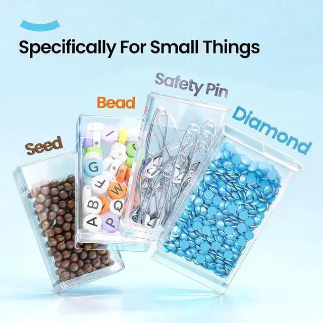 Alt view image 6 of 7 - ARTDOT 64 Jars Storage Containers for Diamond Art Kits for Adults, Portable Storage Organizer with Sticker Labels for Diamond Painting Accessories and Tools