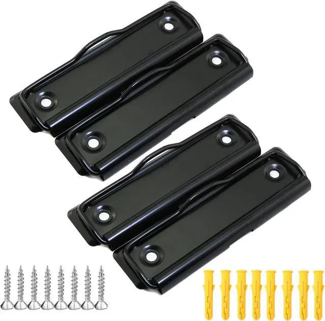 Main image of YHXiXi 4PCS Wall Mounted Quilt Display Rack Tapestry Hanger Metal Quilt Clips Screws Included 3.93x1.18inch/100x30mm Black