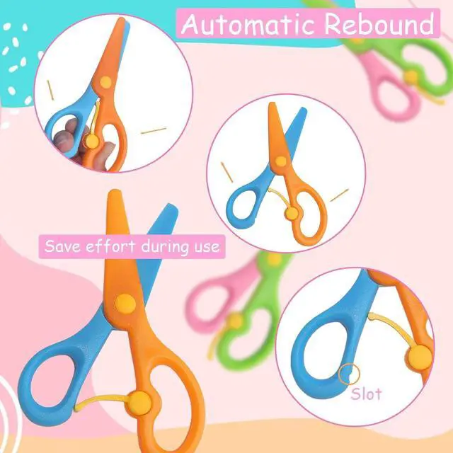 Alt view image 4 of 6 - 2Pcs Safety Scissors for kids Blunt Tip Toddler Training Scissors, Colorful