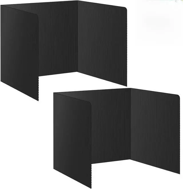 Main image of 2Pack Black Desk Dividers for Student, Waterproof Plastic Privacy Folders