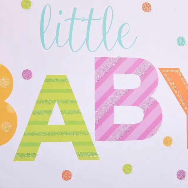 Alt view image 3 of 7 - SUNCOLOR Large Gift Bag for Baby Shower with Tissue Paper, White Paper Bag with Colorful Banner Design, 13x10.2x4.7 Inches, Includes Card and Yellow Tissue Paper