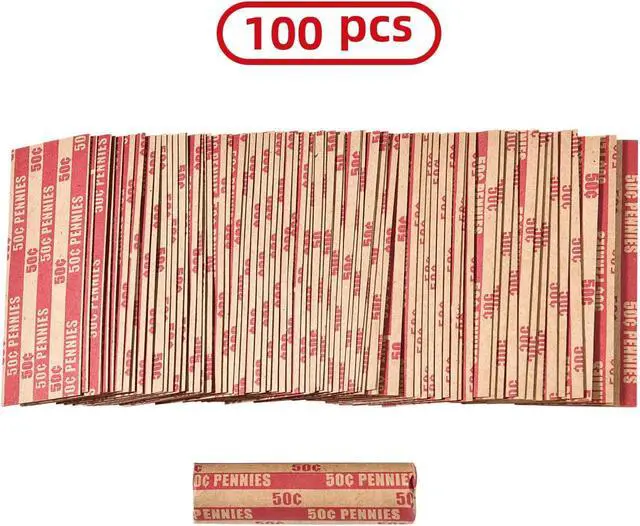 Alt view image 3 of 7 - Sumerfnt Penny Coin Wrappers Pennies Only Flat Penny Rolls 100 PCS