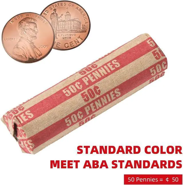 Alt view image 4 of 7 - Sumerfnt Penny Coin Wrappers Pennies Only Flat Penny Rolls 100 PCS