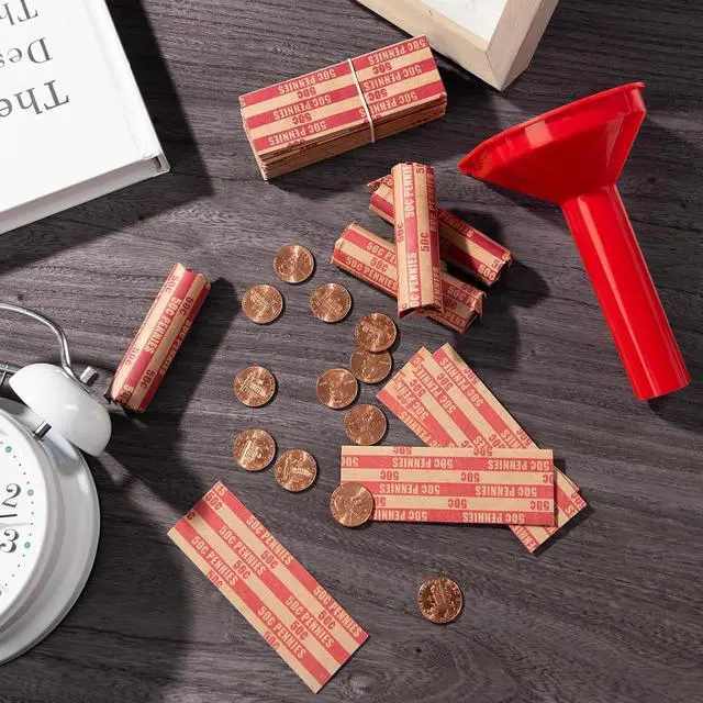 Alt view image 7 of 7 - Sumerfnt Penny Coin Wrappers Pennies Only Flat Penny Rolls 100 PCS