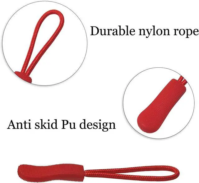Alt view image 3 of 7 - 20 Pcs Zipper Pulls, Nylon Cord Extension Zipper Tags Cord Pulls