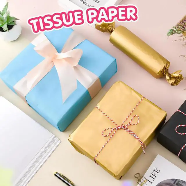 Alt view image 7 of 7 - Gold Tissue Paper for Gift Bags - 30 Sheets of Gold Wrapping Tissue Paper Bulk Packaging Paper for Weddings Birthday DIY Project Christmas Gift Wrapping Crafts Decor (14 x 20 Inch)