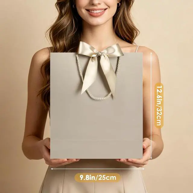 Alt view image 4 of 7 - YoungTree Champagne Paper Gift Bags with Handles, Party Present Bag