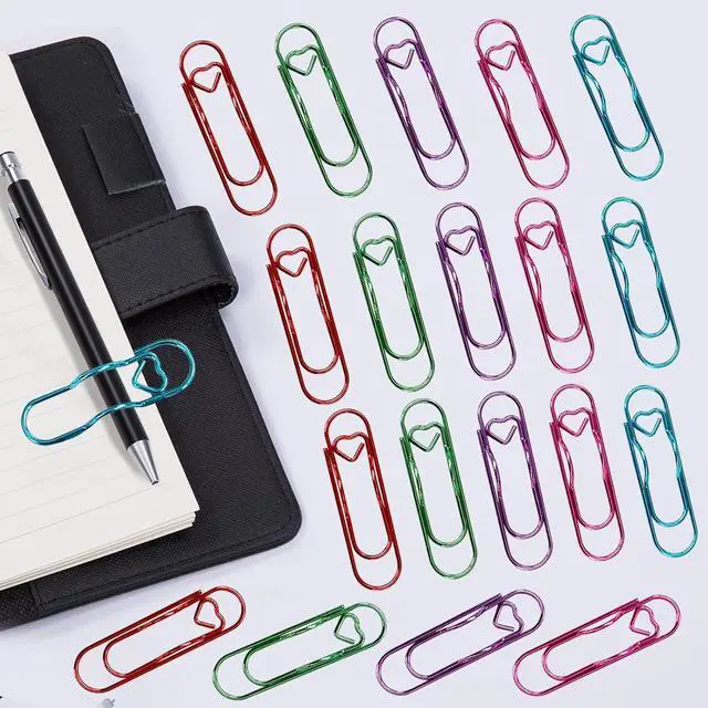 Main image of 20 PCS Metal Pen Holder Clips for Notebook - Colorful Planner Pen Holder & Paper Clip Set - Multi-Purpose Pencil Clips for Journal Planner Office School Supplies (5 Colors)