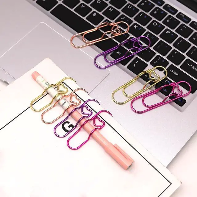 Alt view image 2 of 6 - 12 Pcs Cute Pen Holder Clips for Notebook, Paperclip Pen Holder