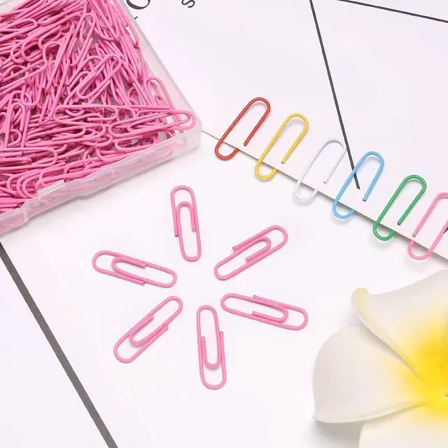Alt view image 3 of 5 - Elisel Paper Clips, 200pcs Medium Size (1.3 inch) Colored Paper Clip,Durable and Rustproof Coated Paper Clips, Great for Office, School and Personal Use (Pink)