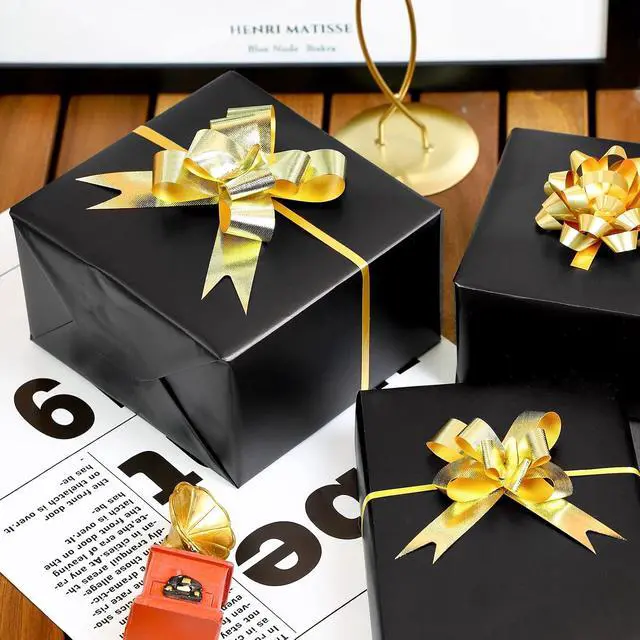 Alt view image 4 of 7 - RUSPEPA Black Wrapping Paper - Solid Color Matte Gift Wrapping Paper Roll Perfect for Wedding, Birthday for Men, Christmas, Baby Shower, Graduation Gifts, Father's Day Gifts - 17 Inches X 32.8 Feet