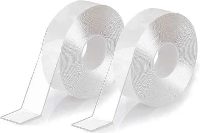 Main image of 2 Rolls Clear Curtain Rod Slide Tape, Drapery Ring Smoothing Film