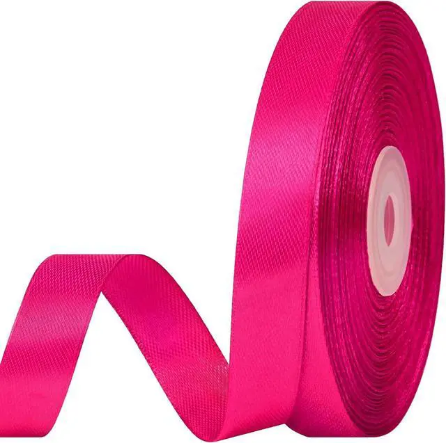 Main image of Hot Pink Satin Ribbon, 1/2 Inch, 50 Yards