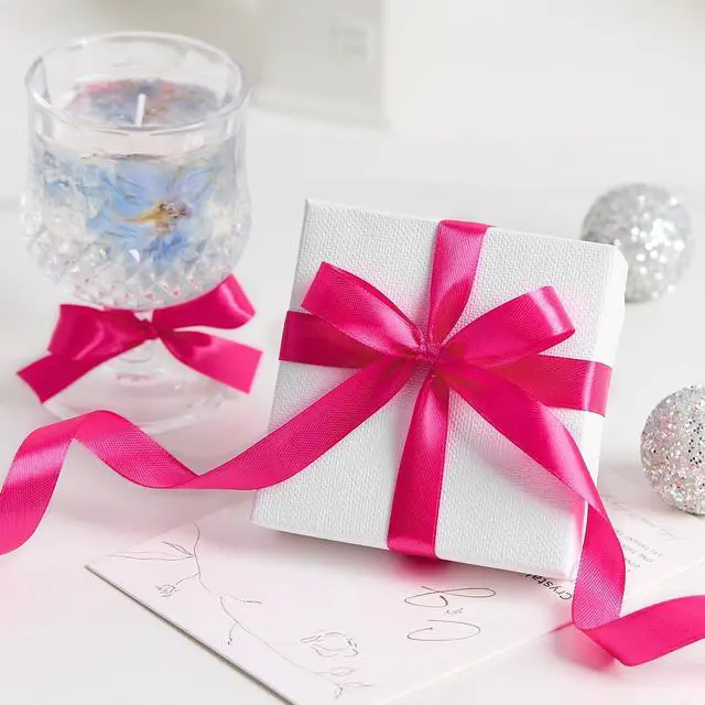 Alt view image 6 of 7 - Hot Pink Satin Ribbon, 1/2 Inch, 50 Yards
