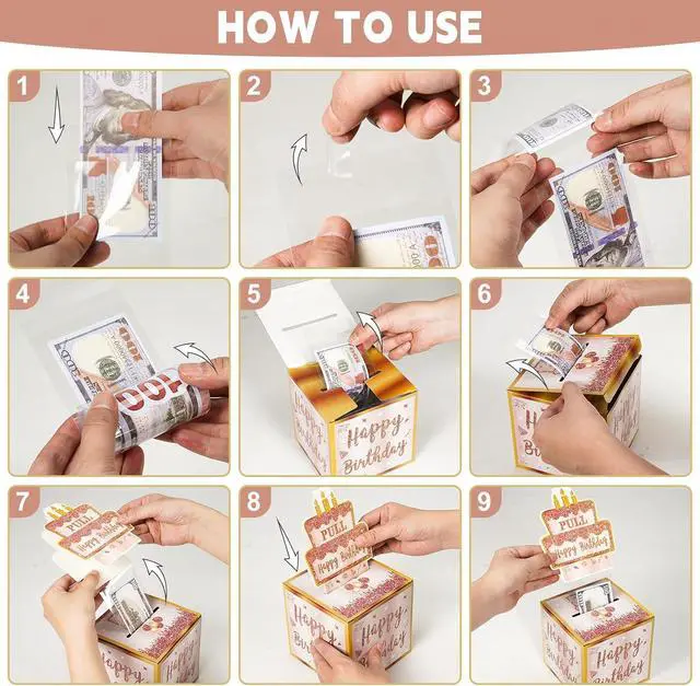 Alt view image 5 of 6 - Turypaty Happy Birthday Money Gift Box with DIY Ages, Party Cash Gift Girls