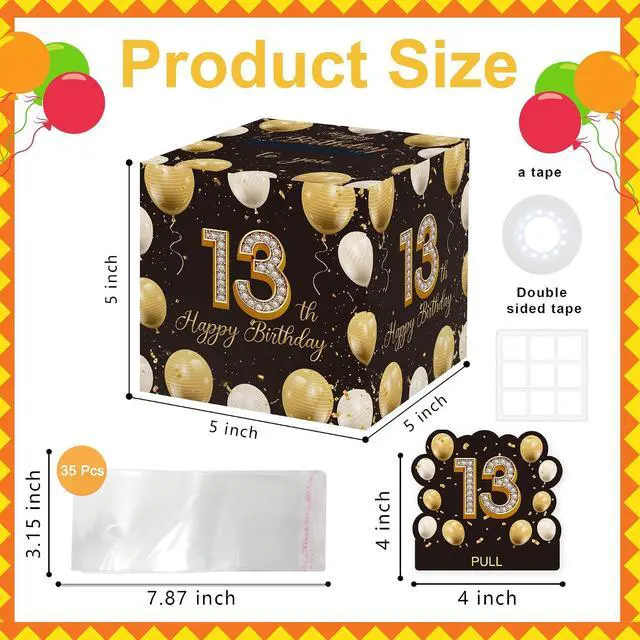 Alt view image 2 of 7 - Azbuk 13th Birthday Money Pull-Out Surprise Box Gift for Teens