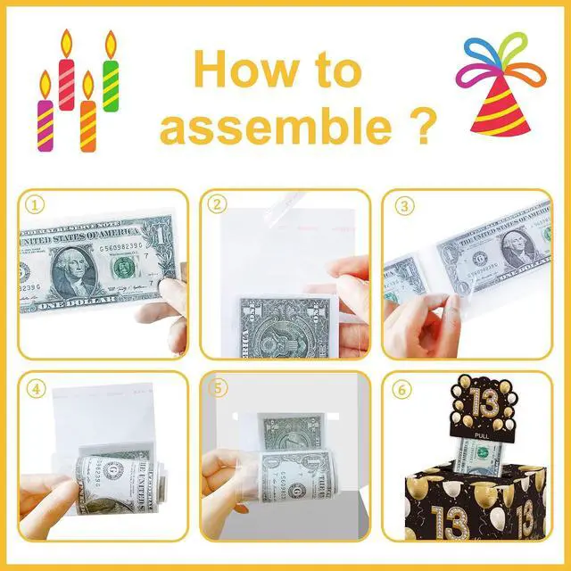Alt view image 3 of 7 - Azbuk 13th Birthday Money Pull-Out Surprise Box Gift for Teens