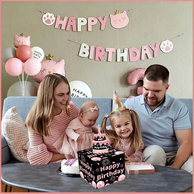 Alt view image 2 of 7 - Rxwstt Birthday Money Box for Cash, Money Roll Gift Box for Cake Pull Out Kit with Cards Money as Money Bouquet, Surprise Birthday Money Pull Box Explosion for All Age Group with Instruction Book