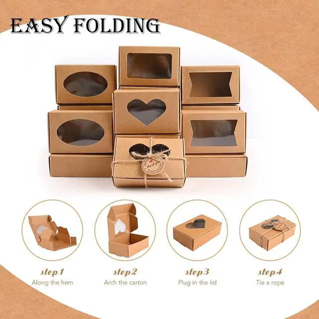 Alt view image 3 of 6 - Soap Boxes for Homemade Soap, Soap Packaging Gift Box with Window