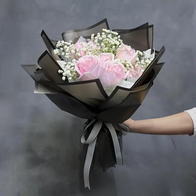 Alt view image 5 of 6 - Duyasurs 20 Sheets Floral Wrapping Paper, Waterproof Bouquet Wrapping, 22.8x22.8IN, Florist Supplies Packaging Paper, DIY Gift Box, Wedding & Birthday Gifts, Translucent Black