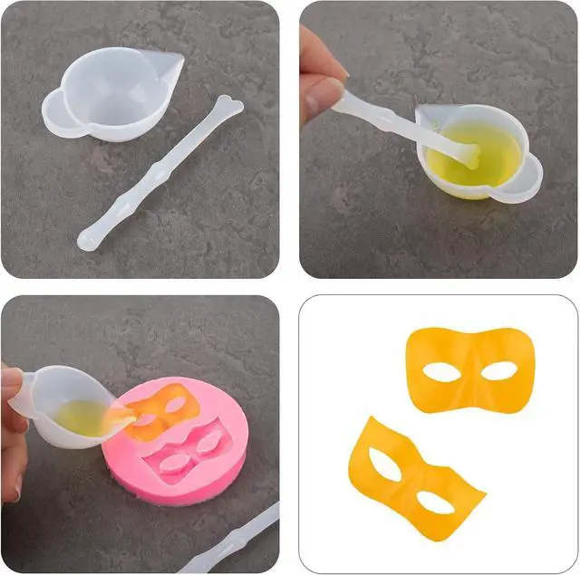 Alt view image 5 of 7 - Framendino, 23 Pack Silicone Mold Cup Dispenser Mini Measuring Mixing Bowls with Spoon Glue Stick for DIY Epoxy Resin Craft