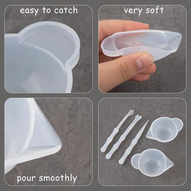 Alt view image 7 of 7 - Framendino, 23 Pack Silicone Mold Cup Dispenser Mini Measuring Mixing Bowls with Spoon Glue Stick for DIY Epoxy Resin Craft