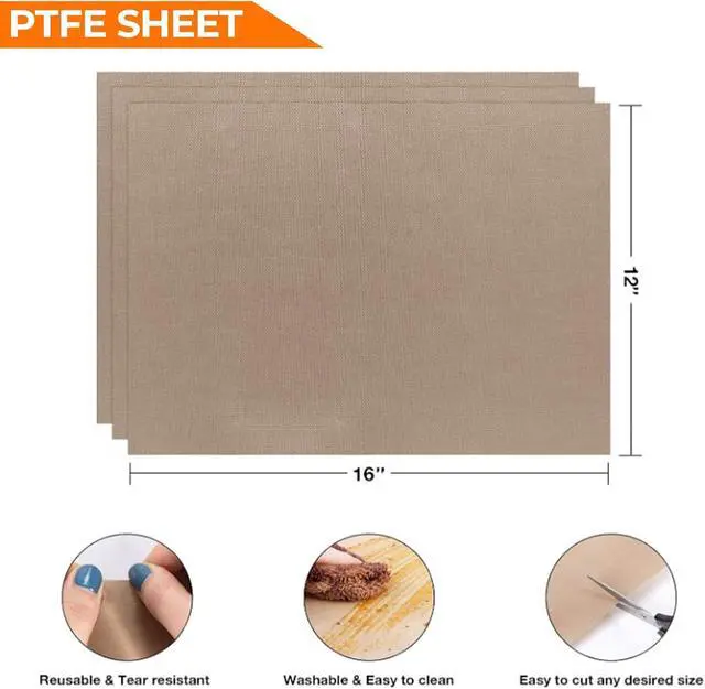 Alt view image 3 of 6 - YRYM HT PTFE Teflon Sheets for Heat Press- 3 Pack 12"x16" Heat Press Mats