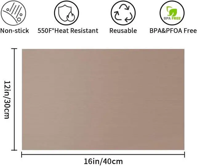 Alt view image 2 of 6 - Teflon Sheets for Heat Press,Non-stick Reusable PTFE Teflon Paper Sheet Roll for Cricut Sublimation Heat Transfer,HTV Iron On,Baking (3 Pack 12x16in)