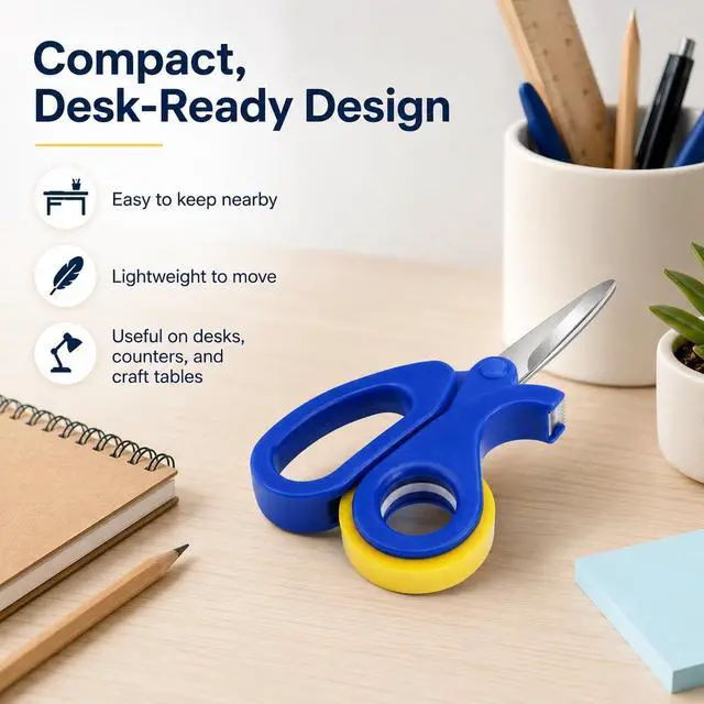 Alt view image 6 of 7 - 2-in-1 Scissors & Integrated Clear Sticky Tape Dispenser Cutter Desktop Tape Dispenser for Gift Wrapping, Multi-Purpose Scissor with Tape for Office, School, and Home Use (1Pcs)