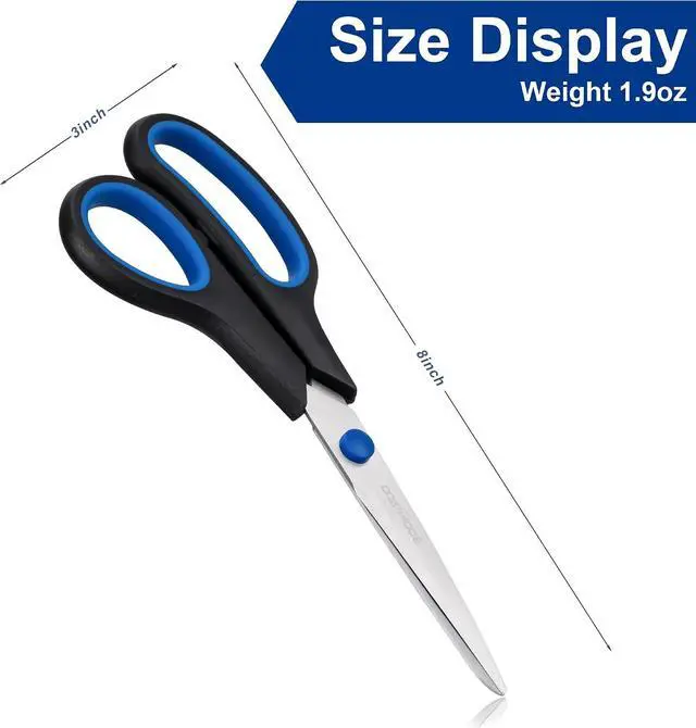 Alt view image 5 of 7 - 6PCS 8" Scissors,Sharp Stainless Steel All Purpose for Office School Crafts
