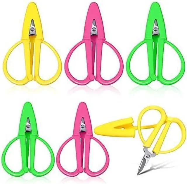 Main image of Mixweer Mini Scissors for Travel Sewing Embroidery, 3 Colors, 6 Pcs